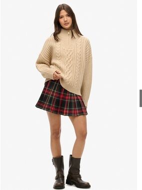 Superdry Checkered Red Plaid Mini Skirt Size 8